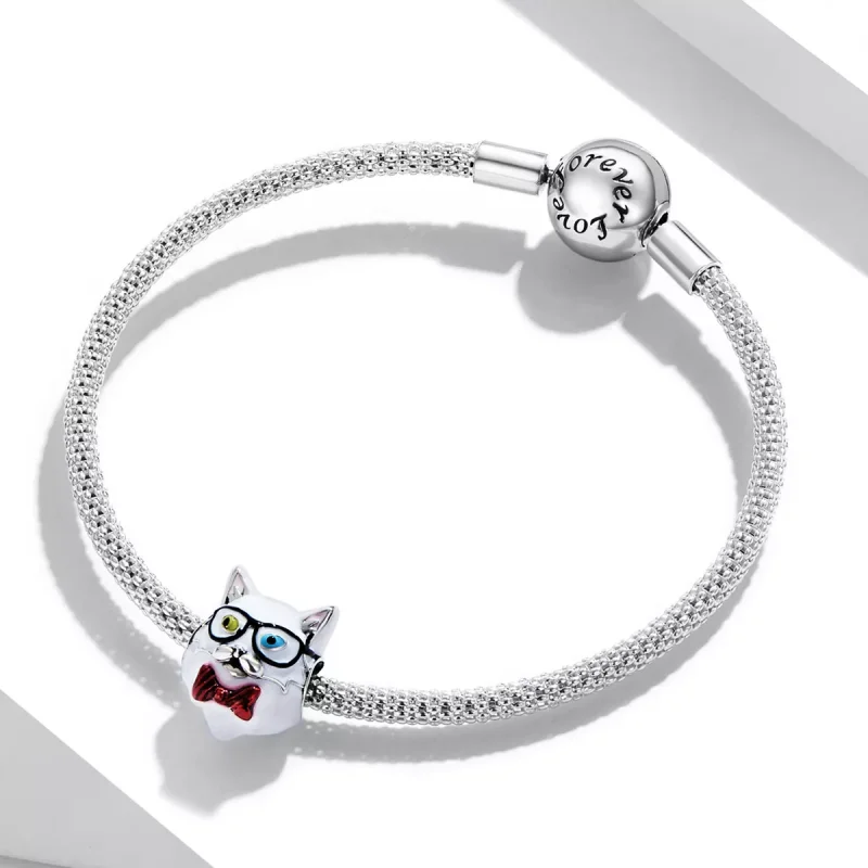 (immagine per) Charm tipo Pandora Gatto bianco - SCC2093 - Visualizza 3