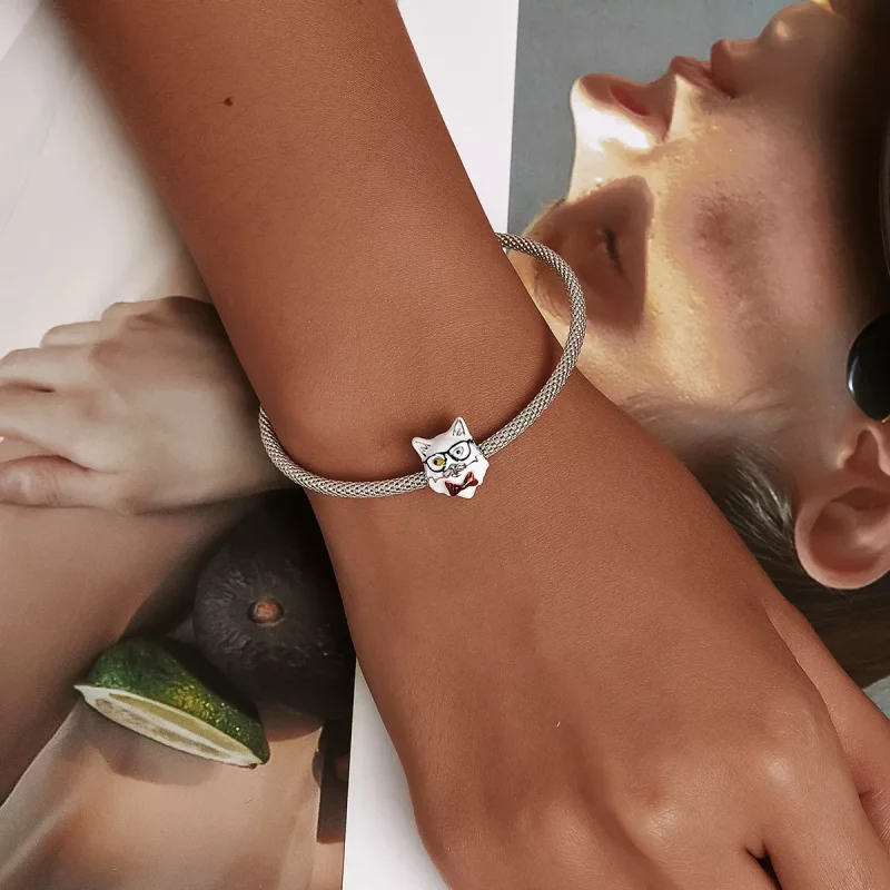(immagine per) Charm tipo Pandora Gatto bianco - SCC2093 - Visualizza 5
