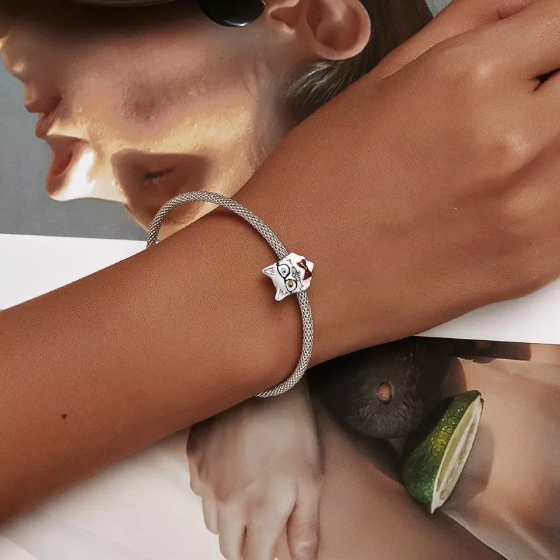 (immagine per) Charm tipo Pandora Gatto bianco - SCC2093 - Visualizza 6