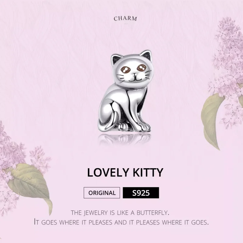 (immagine per) Charm tipo Pandora Gatto carino - SCC1305 - Visualizza 2