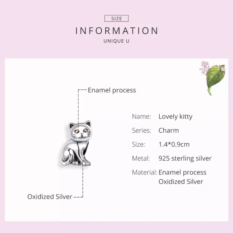 (immagine per) Charm tipo Pandora Gatto carino - SCC1305 - Visualizza 3