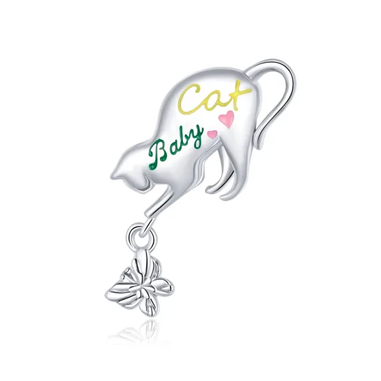 (immagine per) Charm tipo Pandora Gatto cattivo - SCC1678