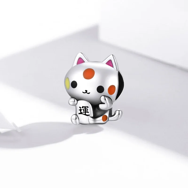 (immagine per) Charm tipo Pandora Gatto di buon auspicio che afferra i soldi - SCC1855 - Visualizza 2