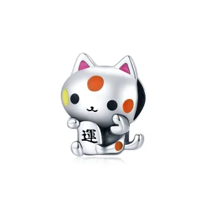 (immagine per) Charm tipo Pandora Gatto di buon auspicio che afferra i soldi - SCC1855