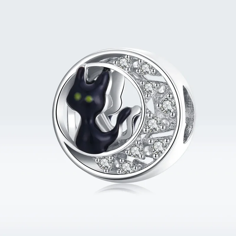 (immagine per) Charm tipo Pandora Gatto nero di Halloween - BSC325 - Visualizza 5