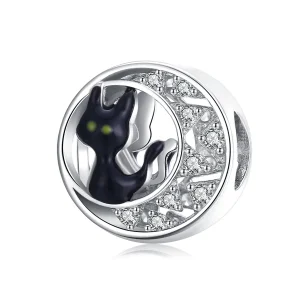 (immagine per) Charm tipo Pandora Gatto nero di Halloween - BSC325