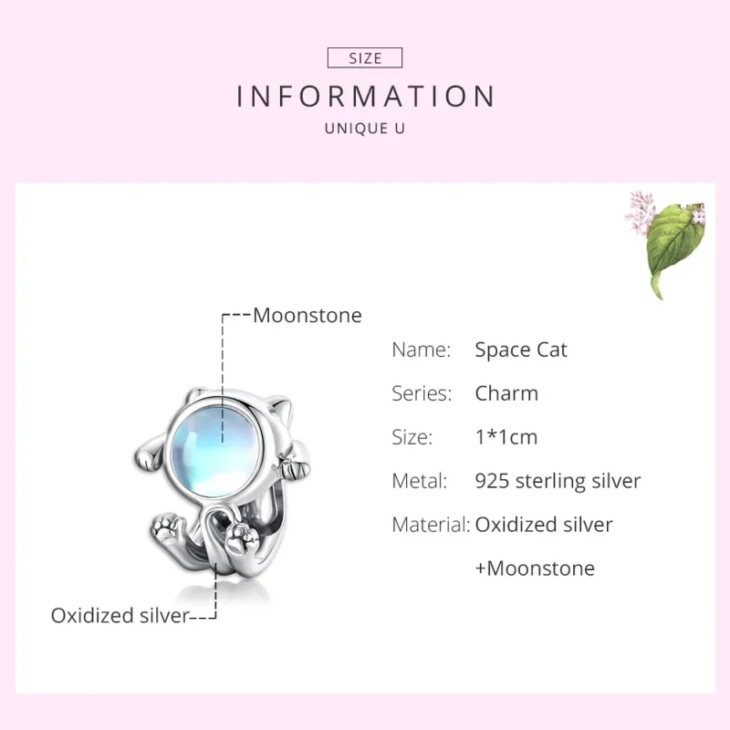 (immagine per) Charm tipo Pandora Gatto spaziale - SCC1697 - Visualizza 7