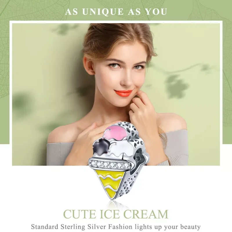 (immagine per) Charm tipo Pandora Gelato carino - SCC1129 - Visualizza 2