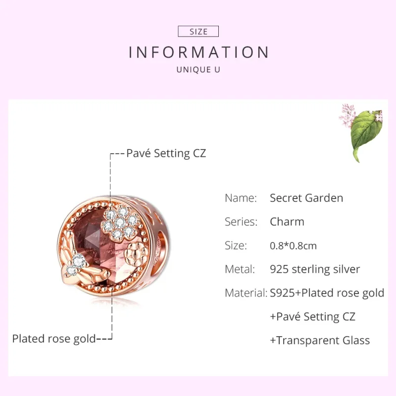 (immagine per) Charm tipo Pandora Giardino segreto - BSC389 - Visualizza 7