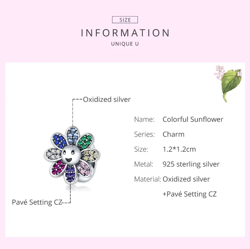 (immagine per) Charm tipo Pandora Girasole colorato - SCC1701 - Visualizza 7