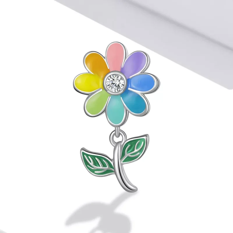 (immagine per) Charm tipo Pandora Girasole colorato - SCC2088 - Visualizza 2