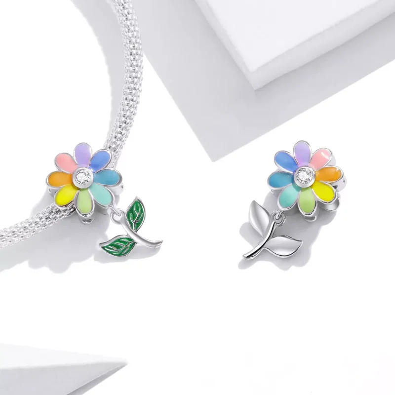 (immagine per) Charm tipo Pandora Girasole colorato - SCC2088 - Visualizza 4