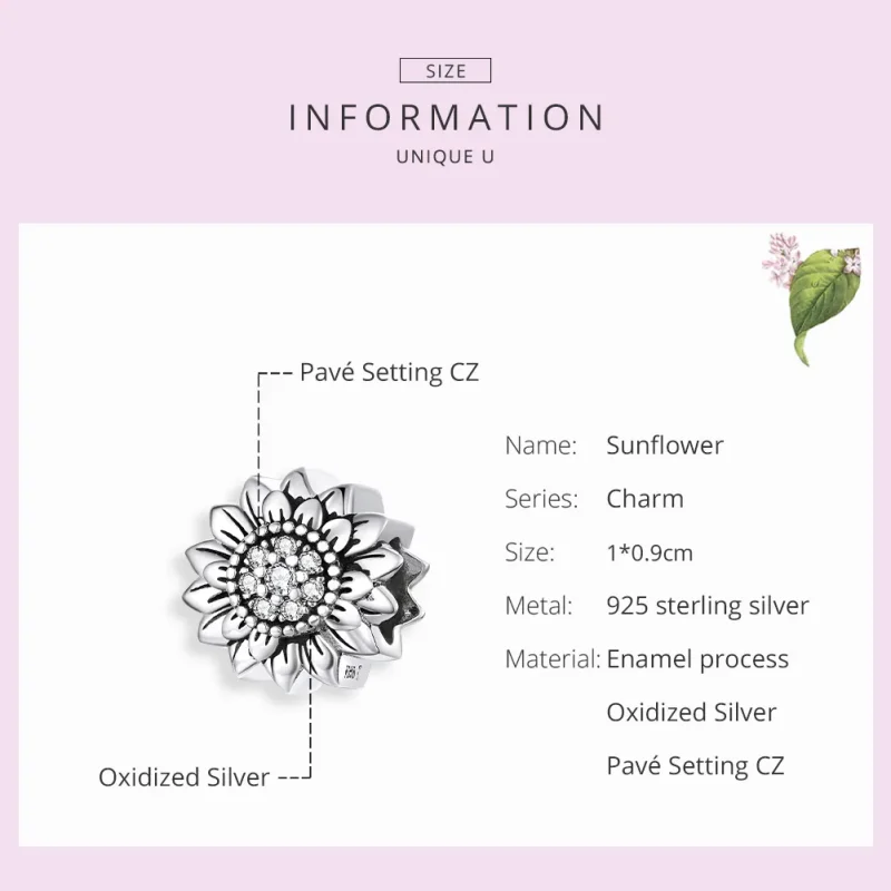 (immagine per) Charm tipo Pandora Girasole - SCC1507 - Visualizza 7