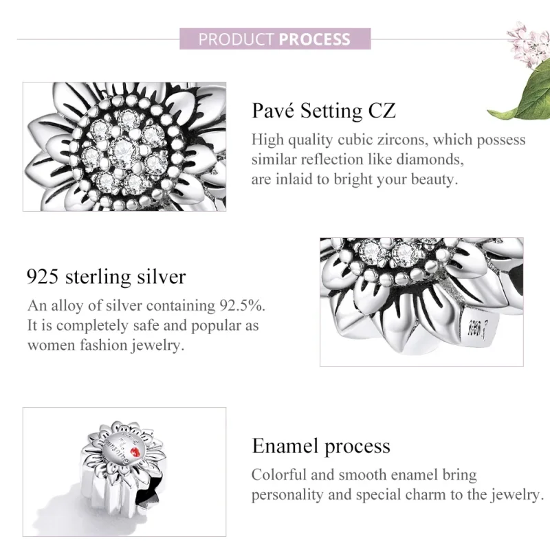 (immagine per) Charm tipo Pandora Girasole - SCC1507 - Visualizza 8