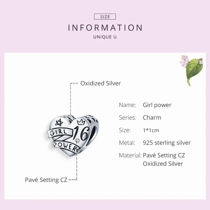 (immagine per) Charm tipo Pandora Girl Power dolce 16 - SCC1437 - Visualizza 7