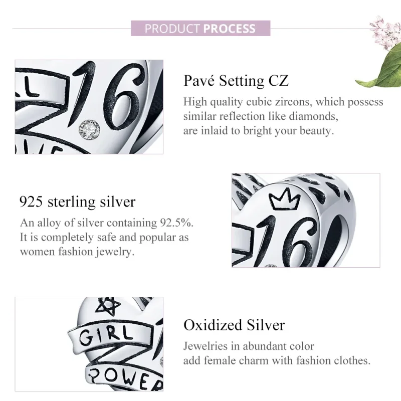(immagine per) Charm tipo Pandora Girl Power dolce 16 - SCC1437 - Visualizza 8