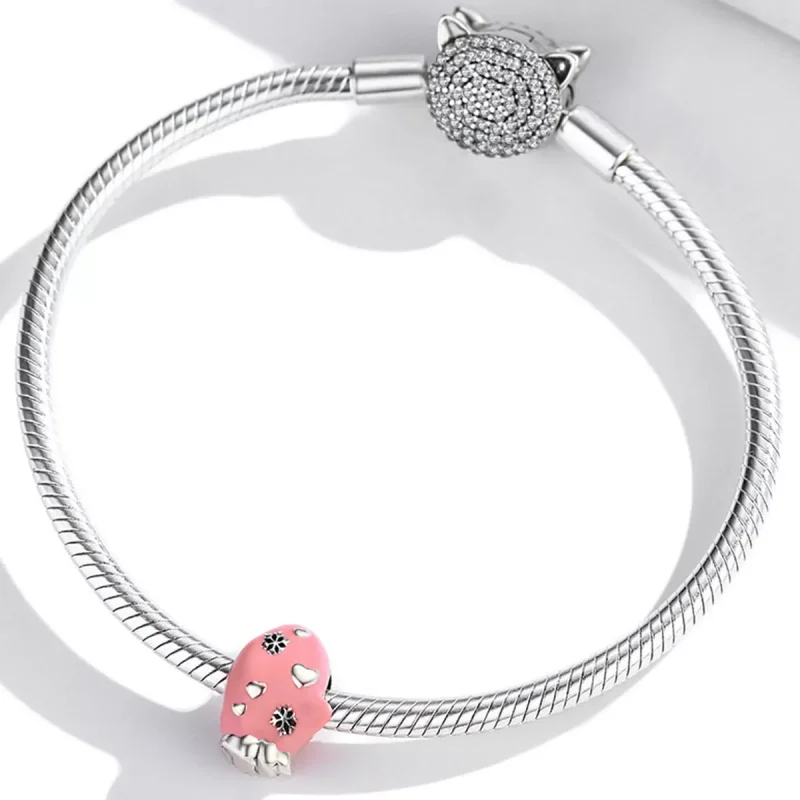 (immagine per) Charm tipo Pandora Guanti rosa - SCC2001 - Visualizza 3