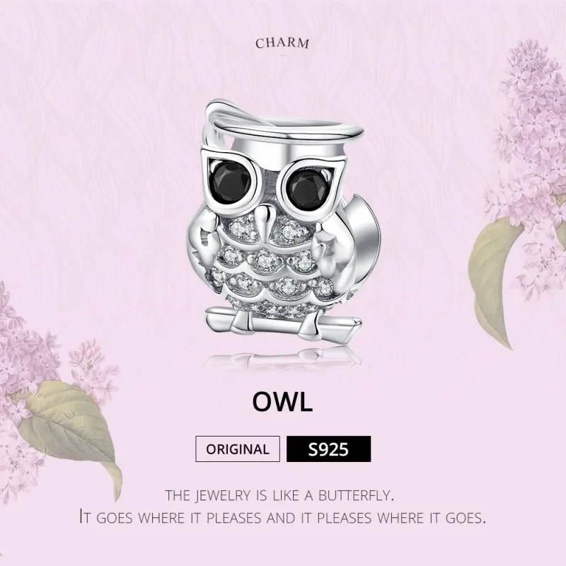 (immagine per) Charm tipo Pandora Gufo - BSC124 - Visualizza 5