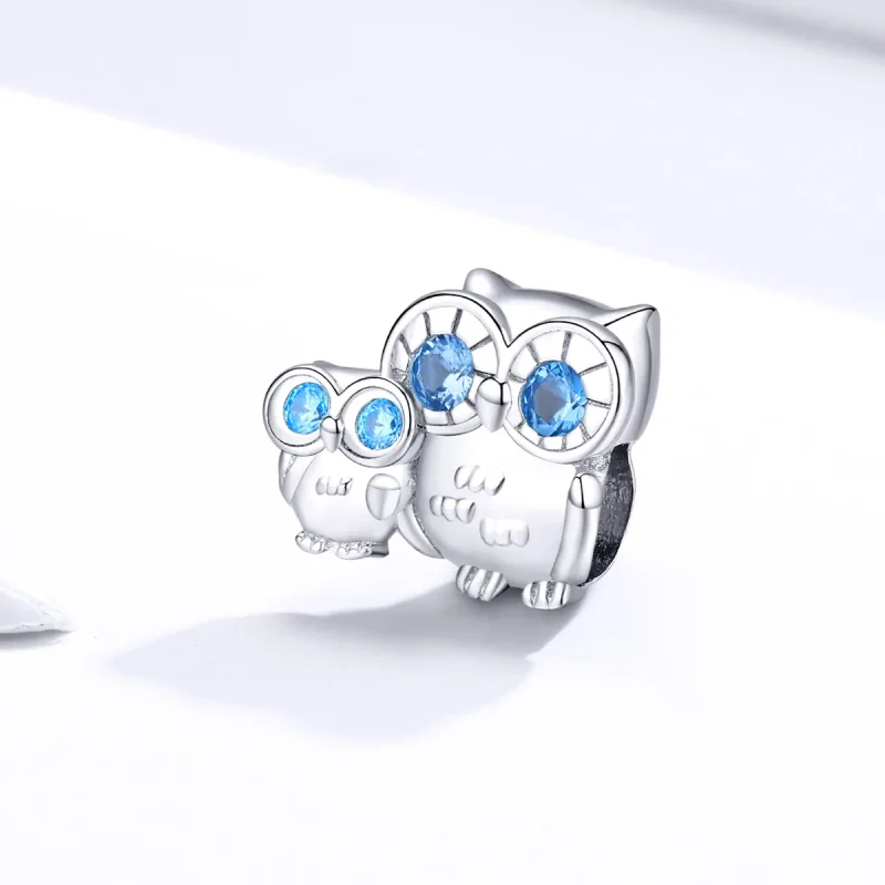 (immagine per) Charm tipo Pandora Gufo madre e bambino - BSC238 - Visualizza 2