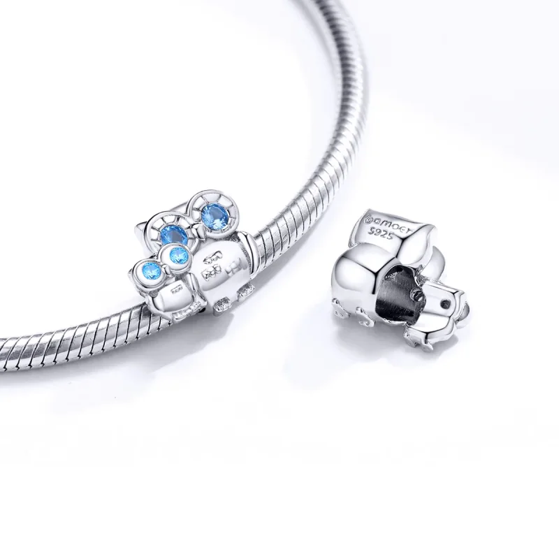 (immagine per) Charm tipo Pandora Gufo madre e bambino - BSC238 - Visualizza 4