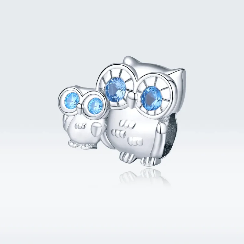 (immagine per) Charm tipo Pandora Gufo madre e bambino - BSC238 - Visualizza 5
