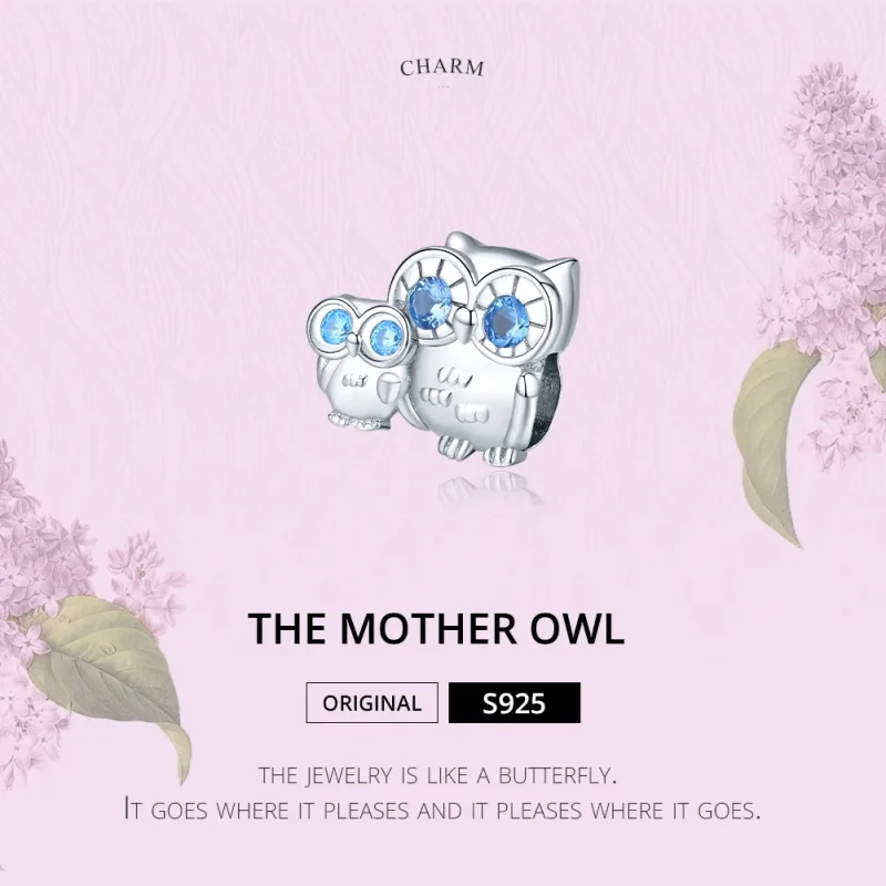 (immagine per) Charm tipo Pandora Gufo madre e bambino - BSC238 - Visualizza 6
