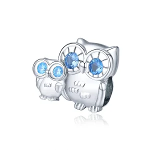 (immagine per) Charm tipo Pandora Gufo madre e bambino - BSC238