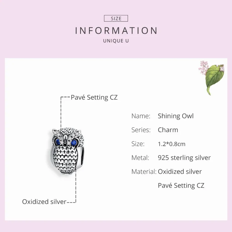 (immagine per) Charm tipo Pandora Gufo splendente - SCC1607 - Visualizza 7
