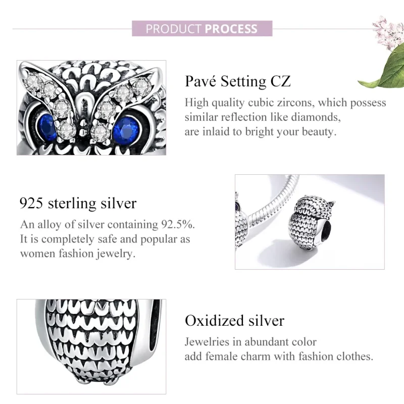 (immagine per) Charm tipo Pandora Gufo splendente - SCC1607 - Visualizza 8