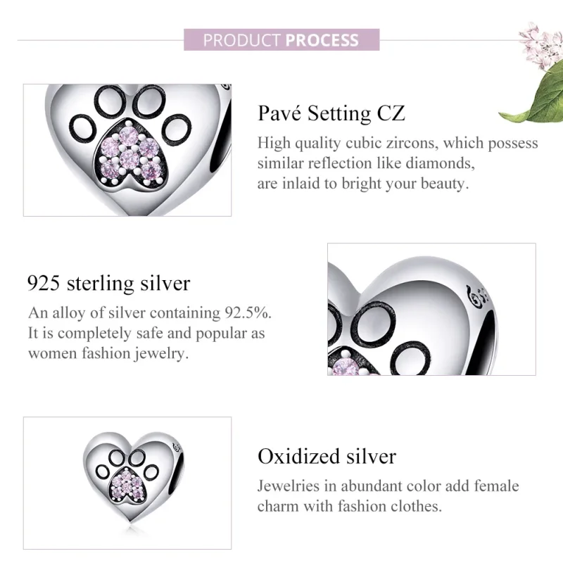 (immagine per) Charm tipo Pandora Impronte degli animali domestici - BSC209 - Visualizza 6