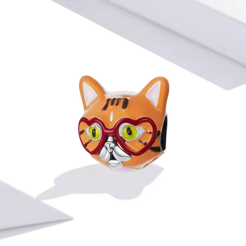 (immagine per) Charm tipo Pandora Innamorato grande gatto arancione - SCC2092 - Visualizza 2