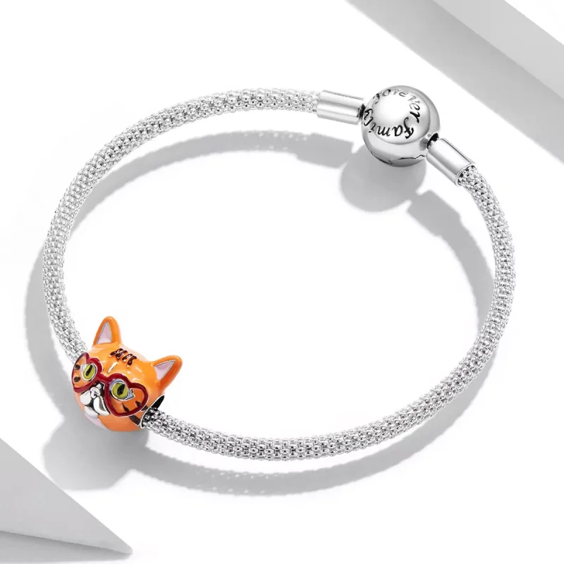 (immagine per) Charm tipo Pandora Innamorato grande gatto arancione - SCC2092 - Visualizza 3