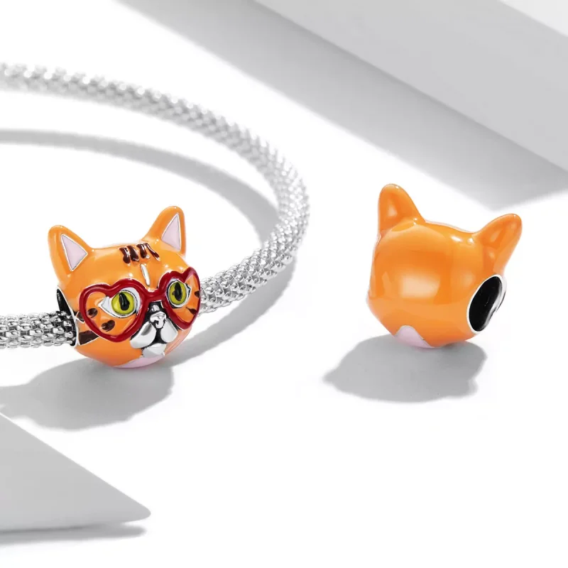 (immagine per) Charm tipo Pandora Innamorato grande gatto arancione - SCC2092 - Visualizza 4