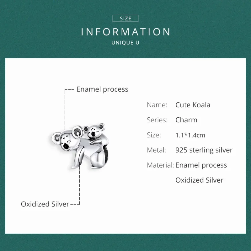 (immagine per) Charm tipo Pandora Koala con capretto - BSC260 - Visualizza 6