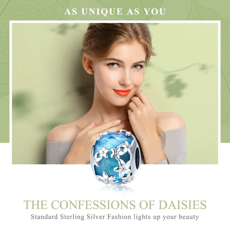 (immagine per) Charm tipo Pandora La confessione di Margherita acquamarina - SCC878 - Visualizza 6