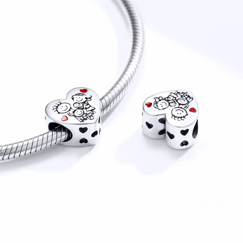 (immagine per) Charm tipo Pandora La mia famiglia - BSC237 - Visualizza 4