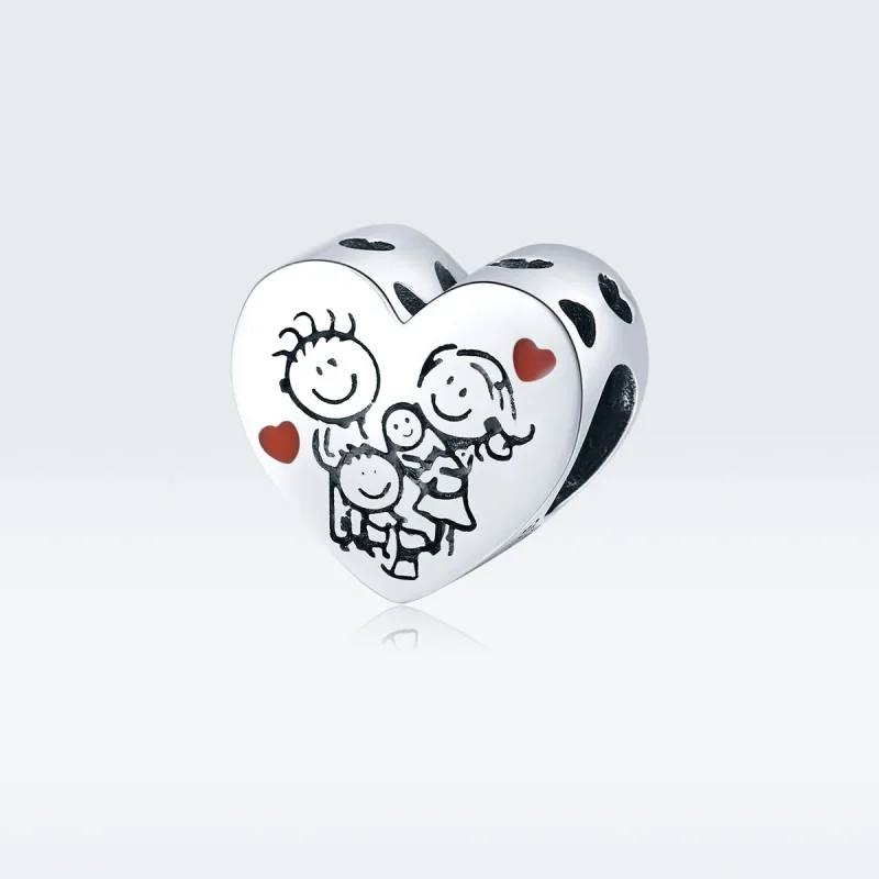 (immagine per) Charm tipo Pandora La mia famiglia - BSC237 - Visualizza 5