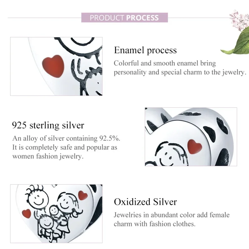 (immagine per) Charm tipo Pandora La mia famiglia - BSC237 - Visualizza 8