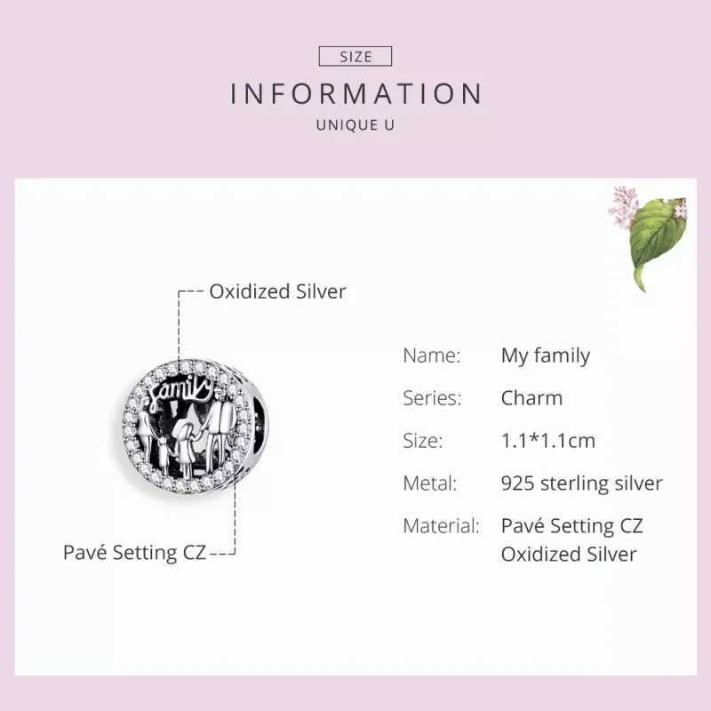 (immagine per) Charm tipo Pandora La mia famiglia - SCC1184 - Visualizza 3