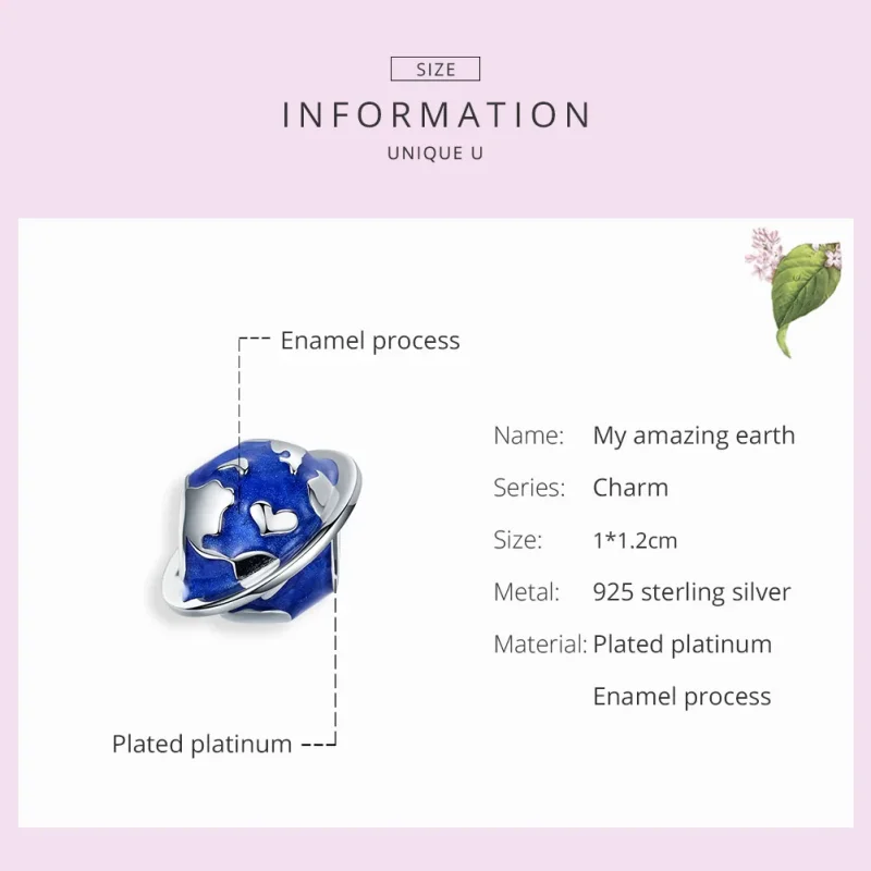 (immagine per) Charm tipo Pandora La mia fantastica terra - BSC162 - Visualizza 7
