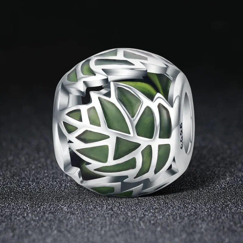 (immagine per) Charm tipo Pandora Le foglie verdi sono innamorate - SCC524 - Visualizza 2
