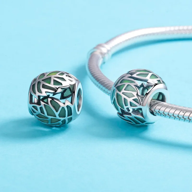 (immagine per) Charm tipo Pandora Le foglie verdi sono innamorate - SCC524 - Visualizza 5