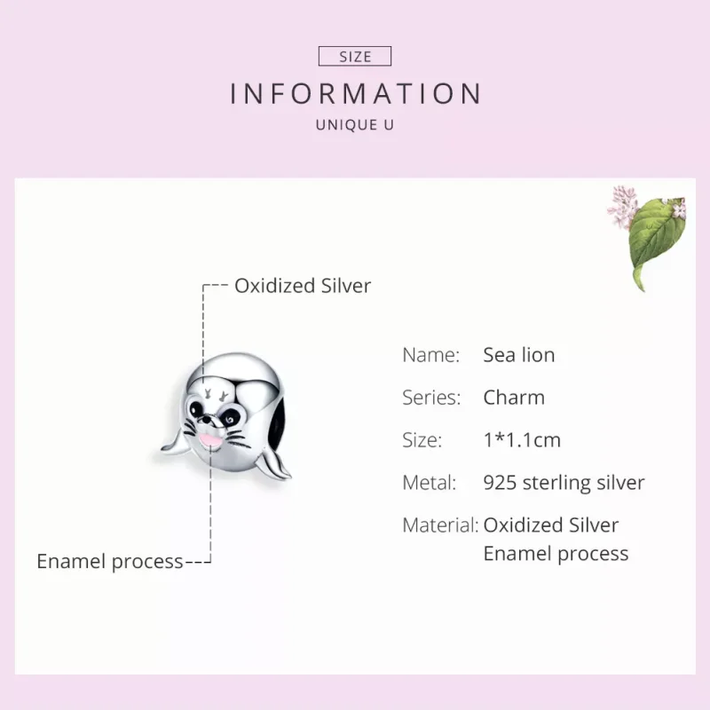 (immagine per) Charm tipo Pandora Leone marino - SCC1253 - Visualizza 3
