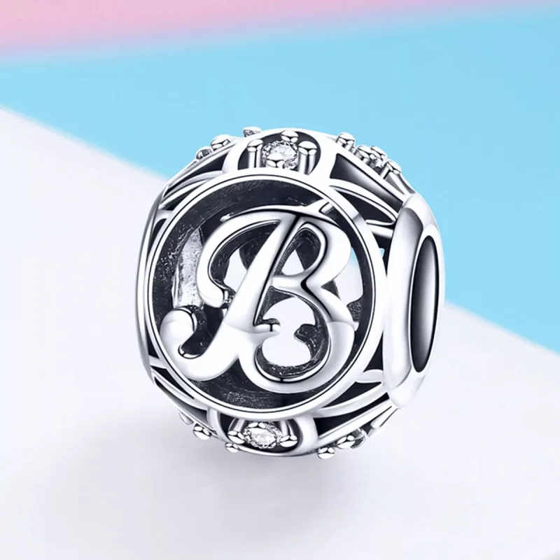 (immagine per) Charm tipo Pandora Lettera b - SCC738-B - Visualizza 2