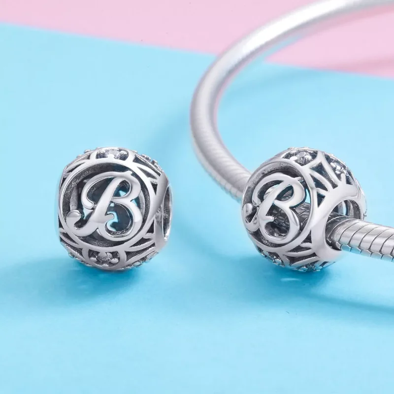 (immagine per) Charm tipo Pandora Lettera b - SCC738-B - Visualizza 3
