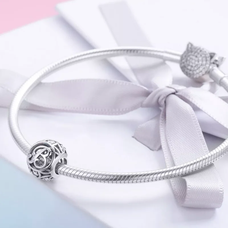 (immagine per) Charm tipo Pandora Lettera b - SCC738-B - Visualizza 4
