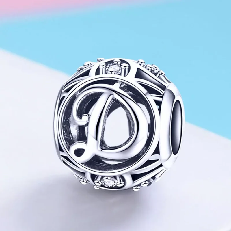 (immagine per) Charm tipo Pandora Lettera-D - SCC738-D - Visualizza 2