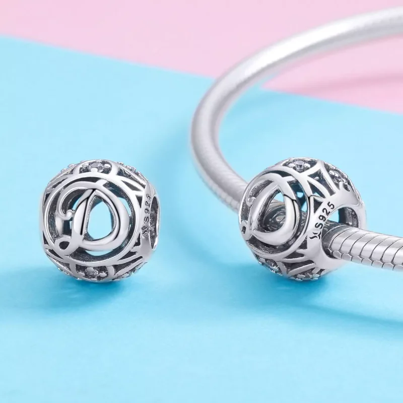 (immagine per) Charm tipo Pandora Lettera-D - SCC738-D - Visualizza 3
