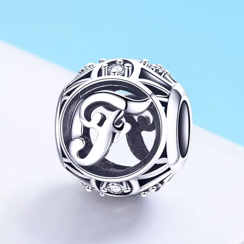 (immagine per) Charm tipo Pandora Lettera-F - SCC738-F - Visualizza 2