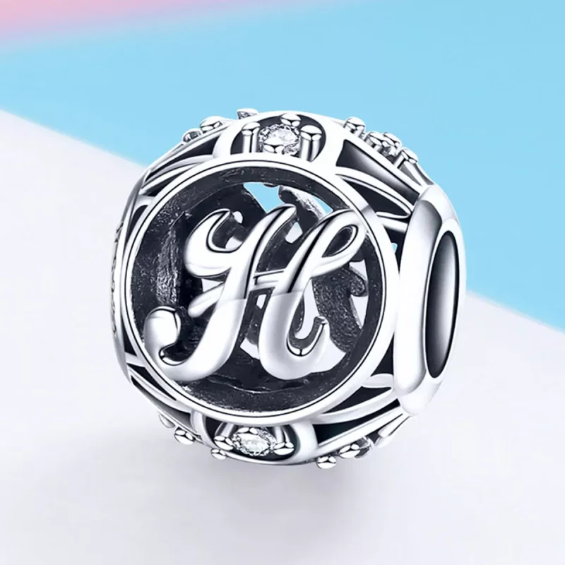 (immagine per) Charm tipo Pandora Lettera-H - SCC738-H - Visualizza 2